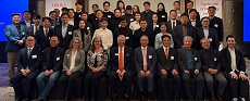 group photo of Maxwell Dean, professor and alumni in korea