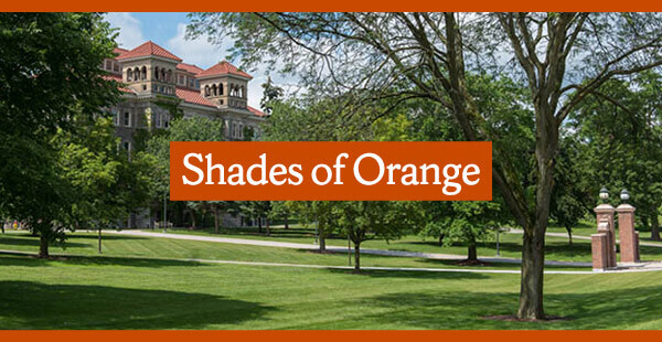 Shades of Orange on background of campus