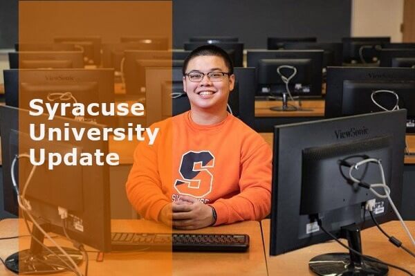 SU student with Syracuse University Update font