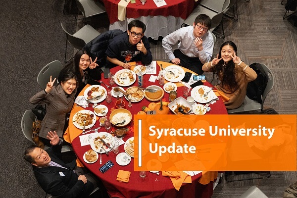 group of students sitting for dinner