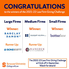 Congratulations to the winners of the 2021-22 Law Firm Giving Challenge: Large firms, Medium firms and Small firms