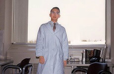 Bao-Ding “Bob” Cheng photo on a lab gown