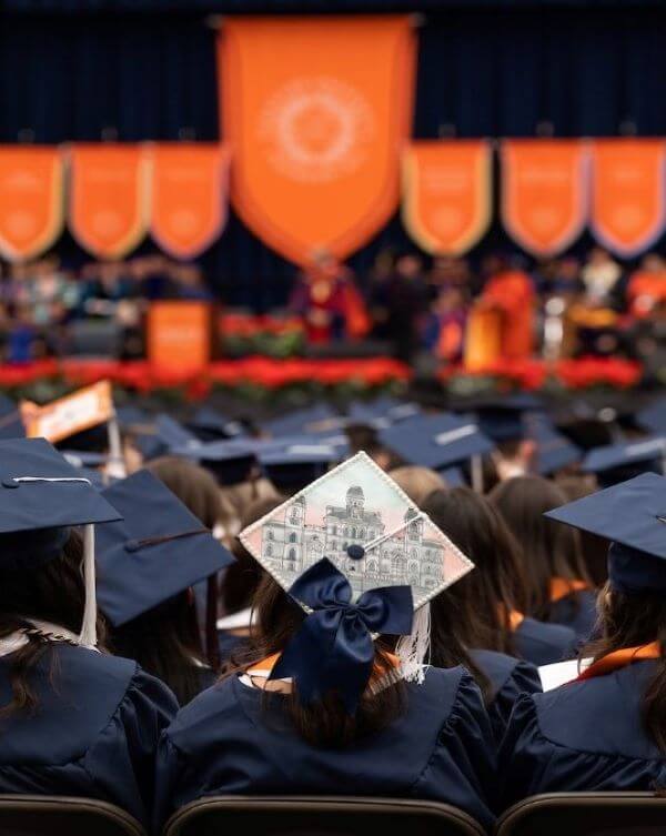 Students watch ceremony during Commencement 2023.