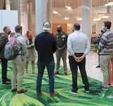 Major General Begale visiting with students