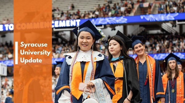 students walking for commencement in the dome