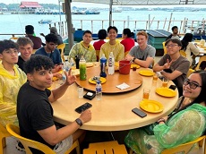 group of students in a small island in Singapore