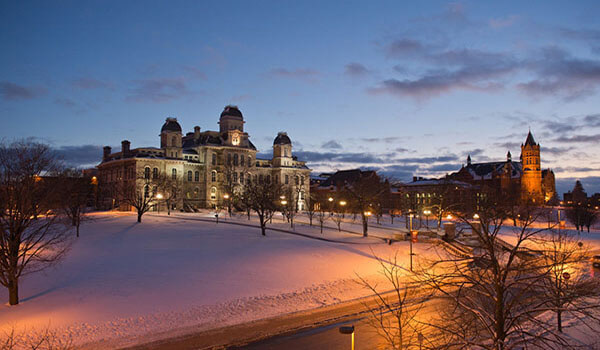 Hall of Languages at Dusk in Winter