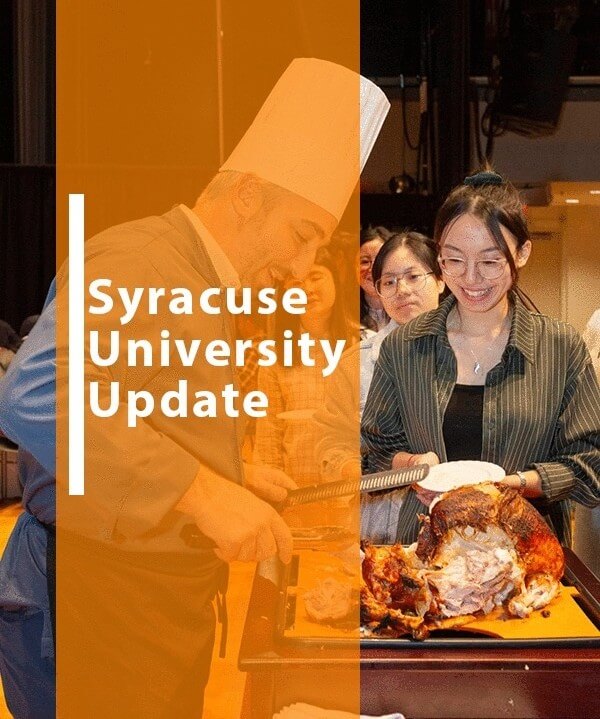 students lined for thankgiving turkey served by a chef