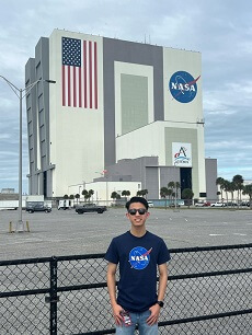 Kazuma Nagao with NASA building background