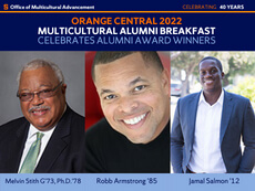 Robb Armstrong ’85, Jamal Salmon ’12 and Melvin Stith G'73, G'78 received Syracuse University honors.