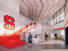 Rendering of the proposed Football Team Operations Center at the new John A. Lally Athletics Complex