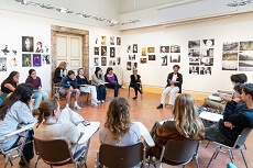 Artist in Residence Carrie Mae Weems spoke to students studying at the University’s Florence, Italy Center.