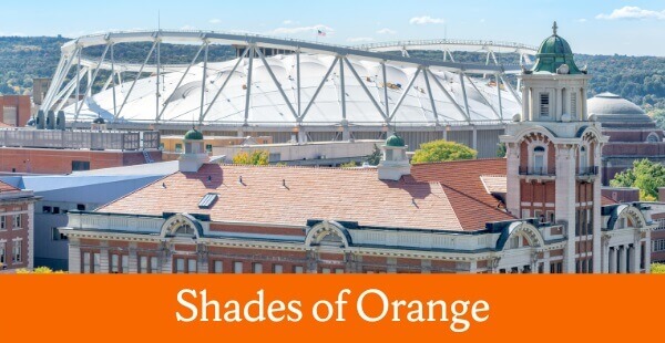 Shades of Orange with Sims Hall and Dome in the background